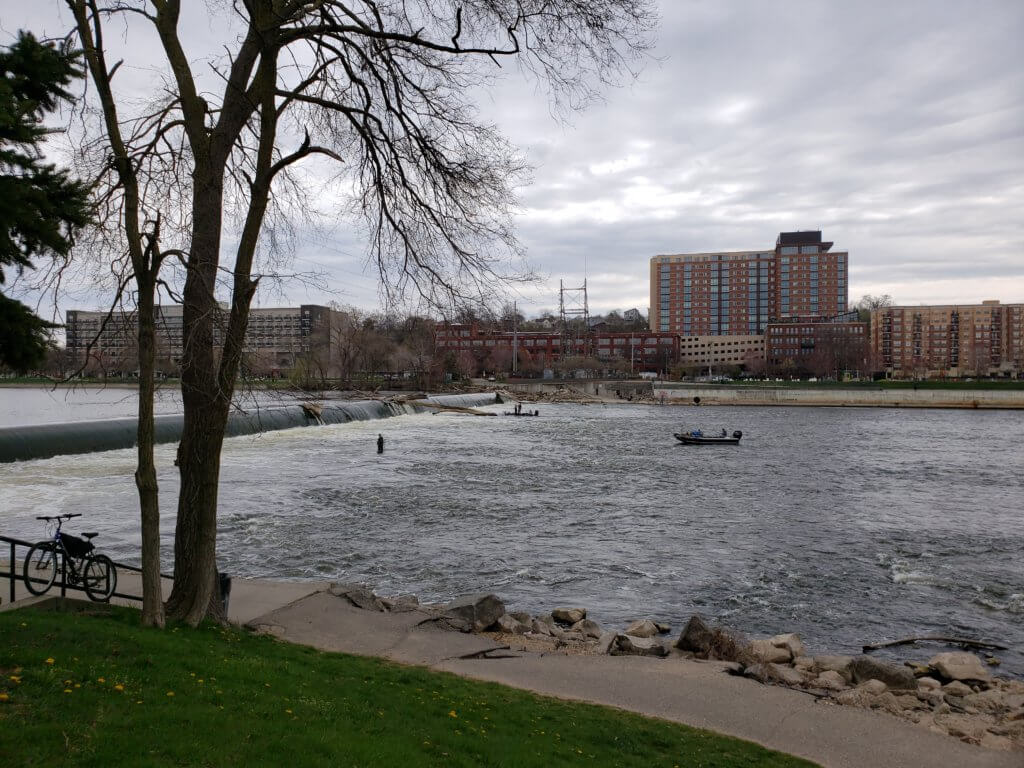 Anglers in the Grand River