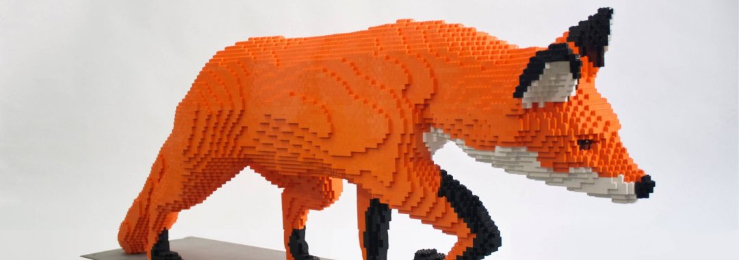 Lego Wild Connections exhibit Fox built from lego bricks